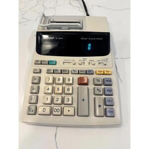 Sharp EL-1801V Portable 12-Digit 2-Color Serial Printing Calculator Pre Owned